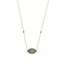 Load image into Gallery viewer, Endza Necklace Malachite Yellow Gold
