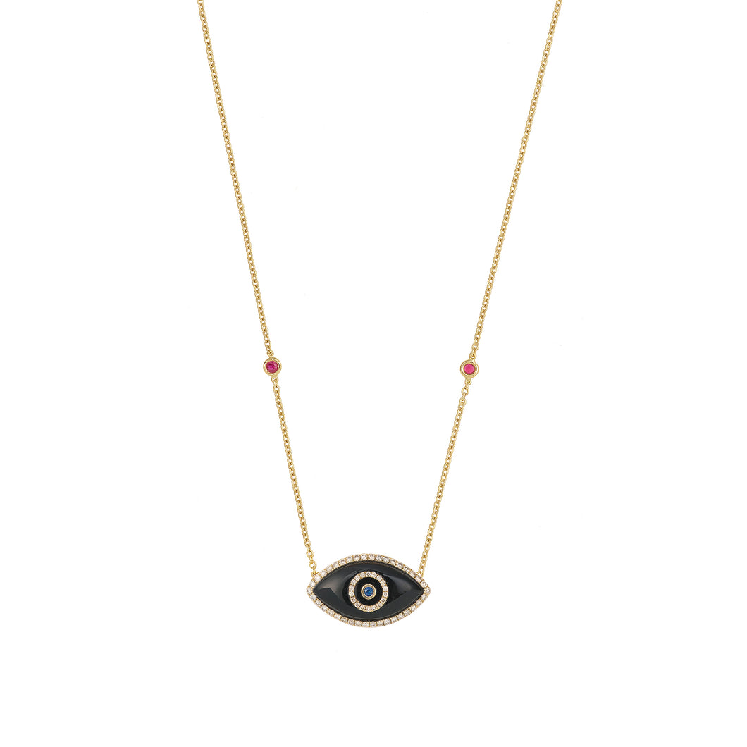 Endza Necklace Black Onyx Yellow Gold