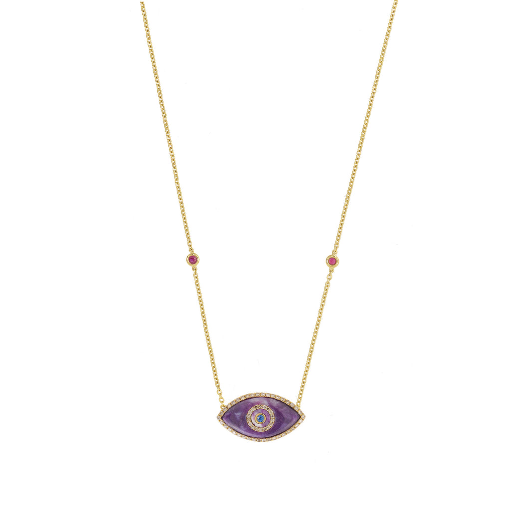 ENDZA NECKLACE SUGILITE YELLOW GOLD