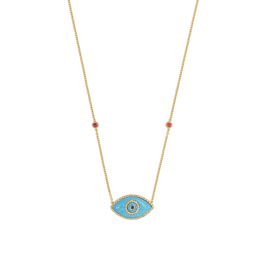 Endza Necklace Turquoise Yellow Gold
