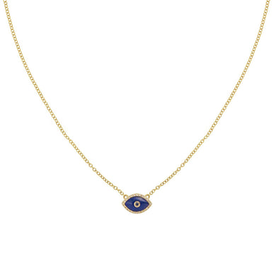 14K gold evil eye mini necklace with Lapis Lazuli
