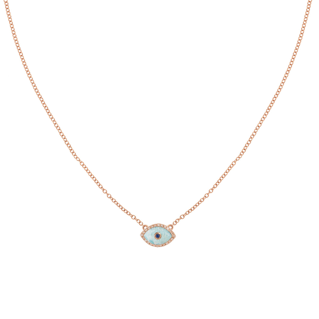 Endza Mini Necklace Amazonite Rose Gold