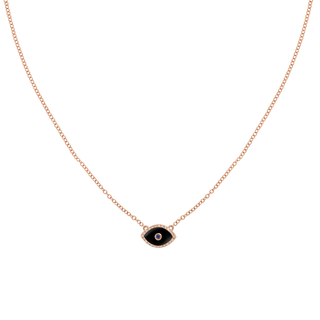 Endza Mini Necklace Black Onyx Rose Gold