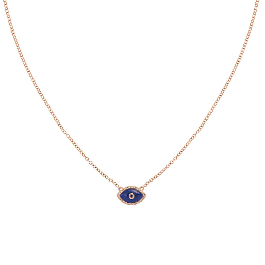 Endza Mini Necklace Lapis Lazuli Rose Gold