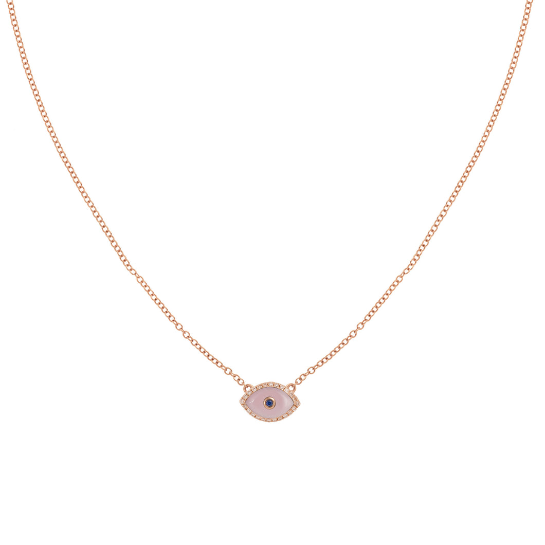 ENDZA MINI NECKLACE PINK OPAL ROSE GOLD