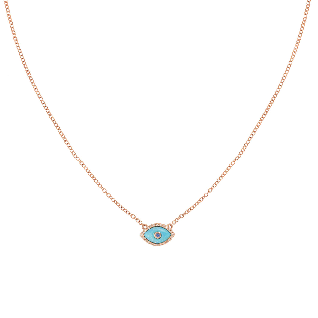Endza Mini Necklace Turquoise Rose Gold
