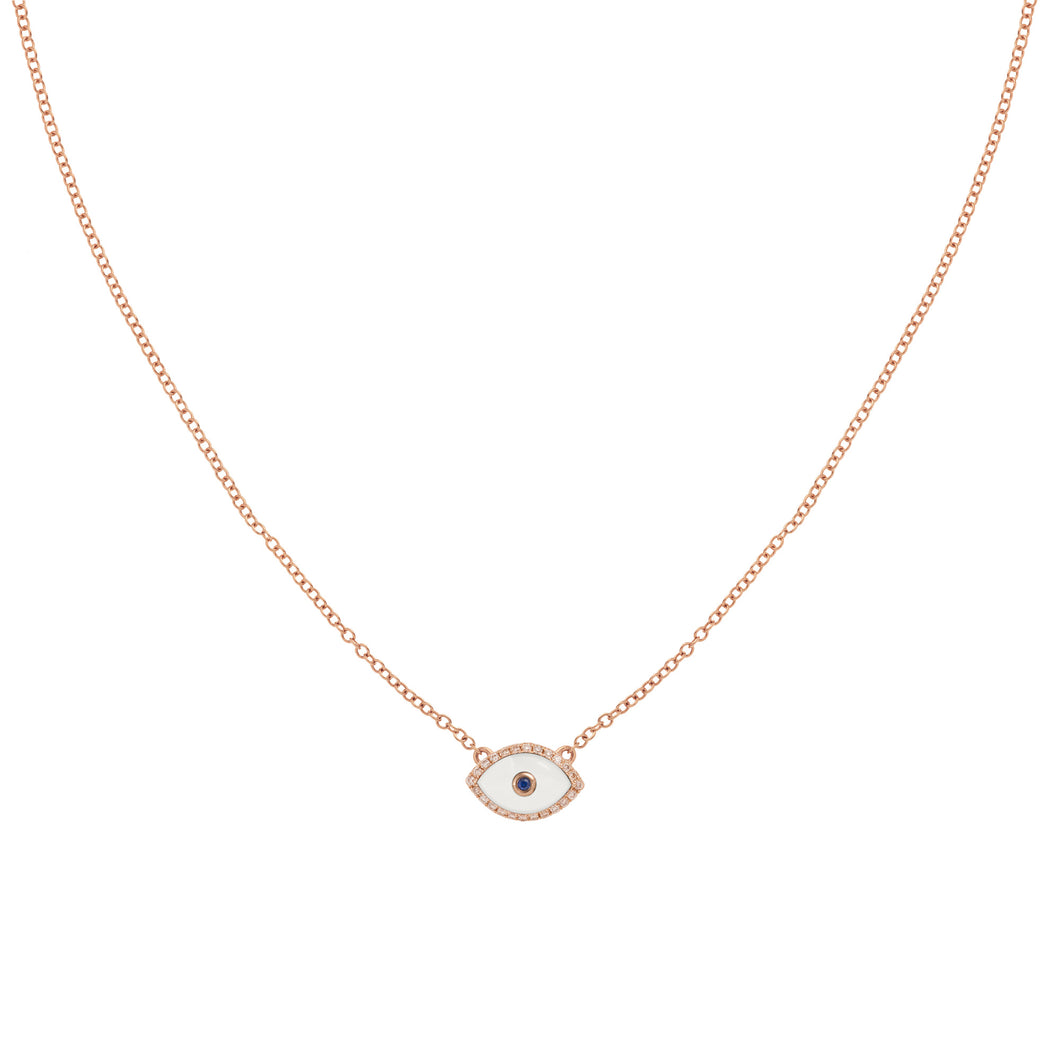 Endza Mini Necklace White Onyx Rose Gold