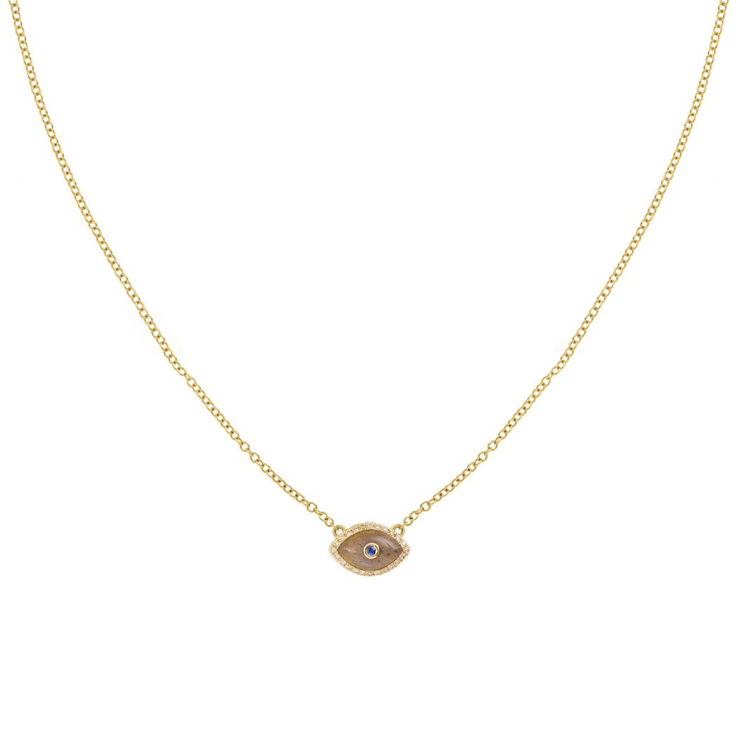 Endza Mini Necklace Labradorite Yellow Gold