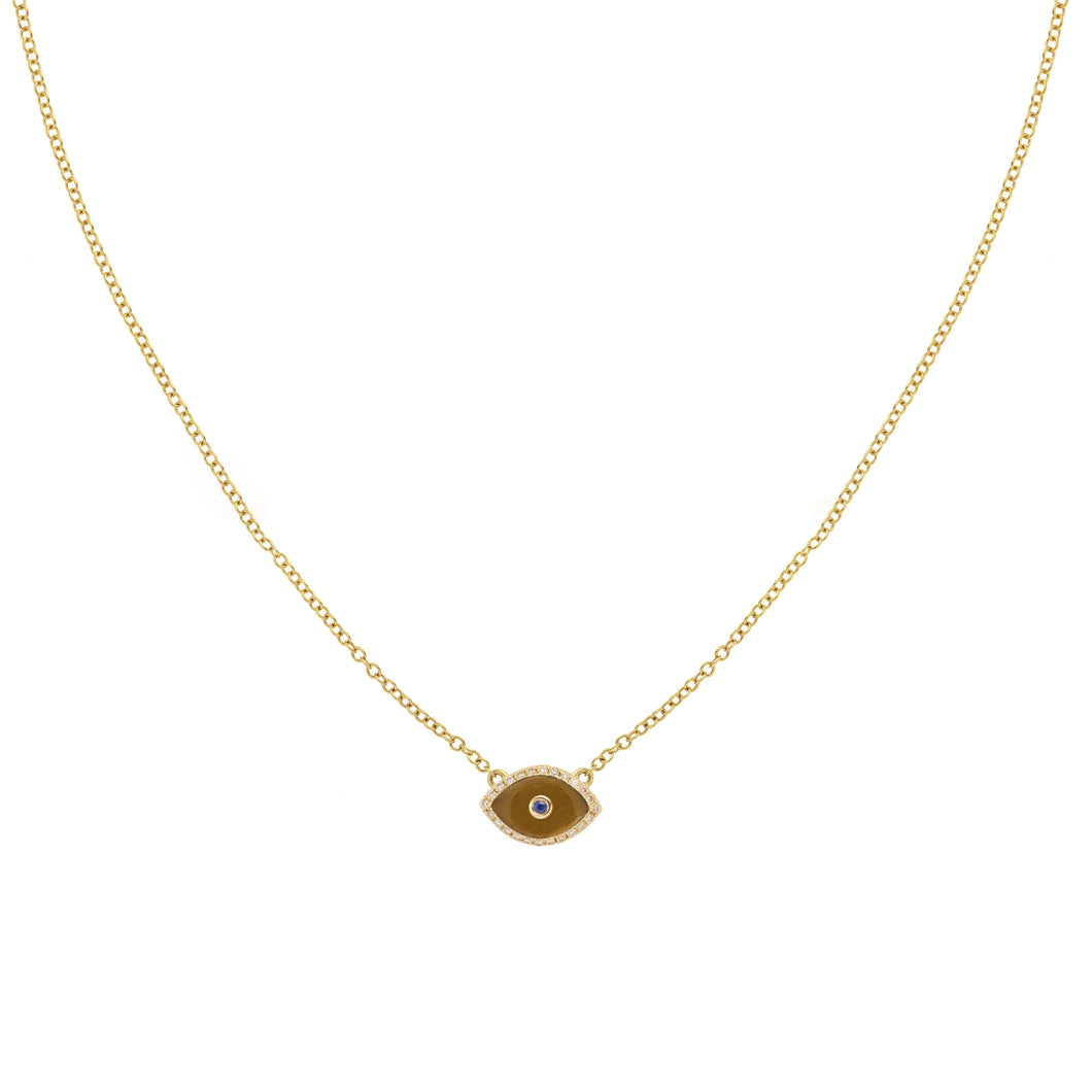 ENDZA MINI NECKLACE TIGER EYE YELLOW GOLD