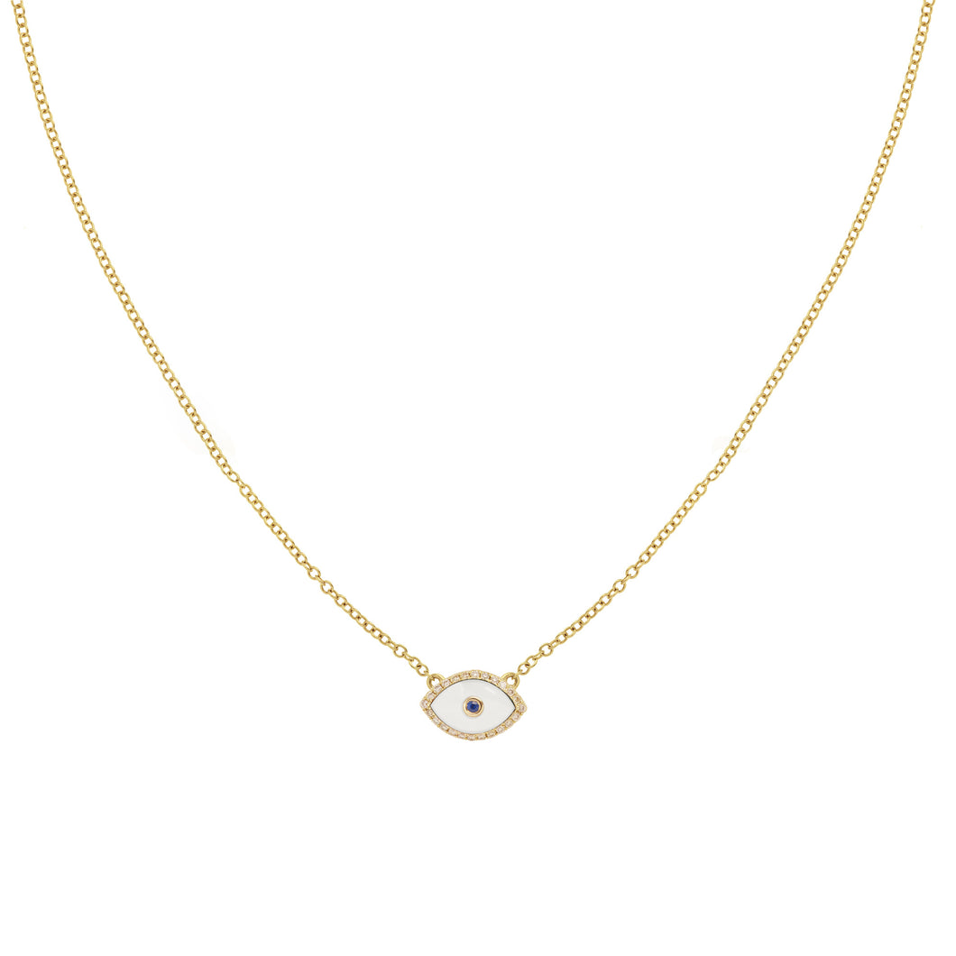 Endza Mini Necklace White Onyx Yellow Gold